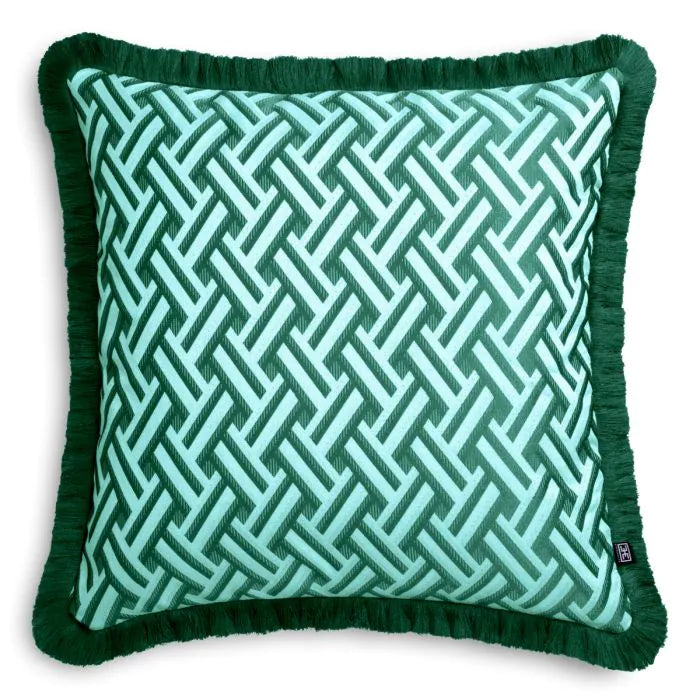 Cushion Doris-Eichholtz-EICHHOLTZ-117335-PillowsDoris Green/Dark Green Fringe-Large-2-France and Son