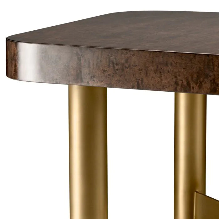 Side Table Oracle maple veneer high gloss brushed brass finish-Eichholtz-EICHHOLTZ-117411-Side Tables-3-France and Son