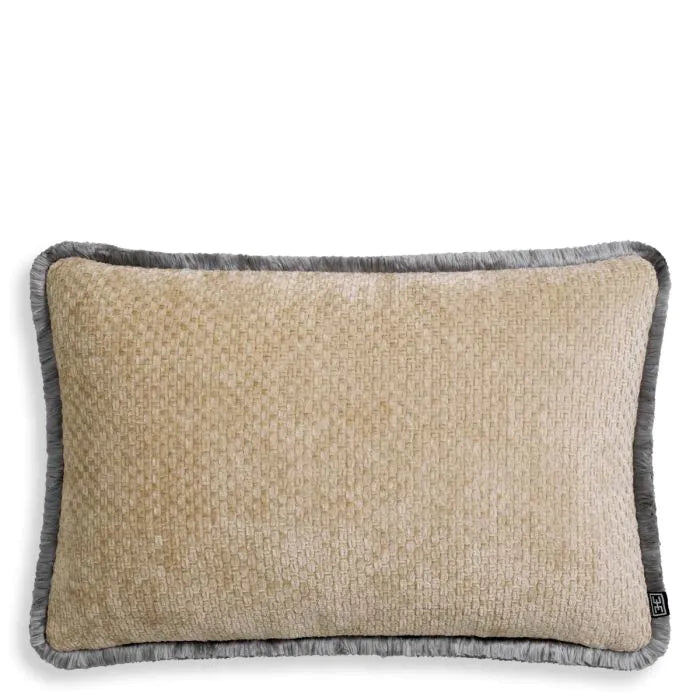 Cushion Paia Rectangular-Eichholtz-EICHHOLTZ-117865-PillowsGreige/Grey Fringe-1-France and Son