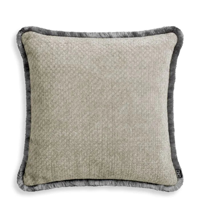 Cushion Paia Square-Eichholtz-EICHHOLTZ-117866-PillowsLight Grey/Grey Fringe-Small-4-France and Son