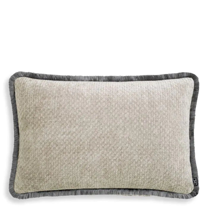 Cushion Paia Rectangular-Eichholtz-EICHHOLTZ-117867-PillowsLight Grey/Grey Fringe-2-France and Son