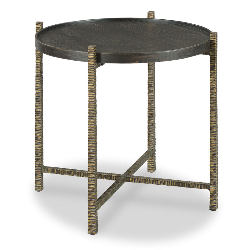 Broomfield Side Table-Woodbridge Furniture-WOODB-1244-32-Side TablesOak and cast aluminum-25"W x 25"D x 26.8"H-5-France and Son