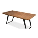 Paige Parquet Top Dining Table-SARREID-SARREID-53692-Dining Tables-1-France and Son