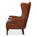 Drake Distilled Leather Side Chair-SARREID-SARREID-53906-Chaise Lounges-3-France and Son