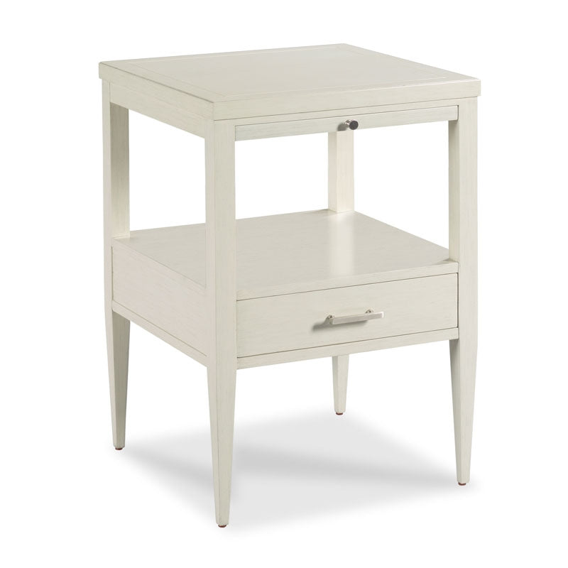 Toulon Bedside Table-Woodbridge Furniture-WOODB-1279-62-NightstandsBrushed Nickel and Brass-3-France and Son