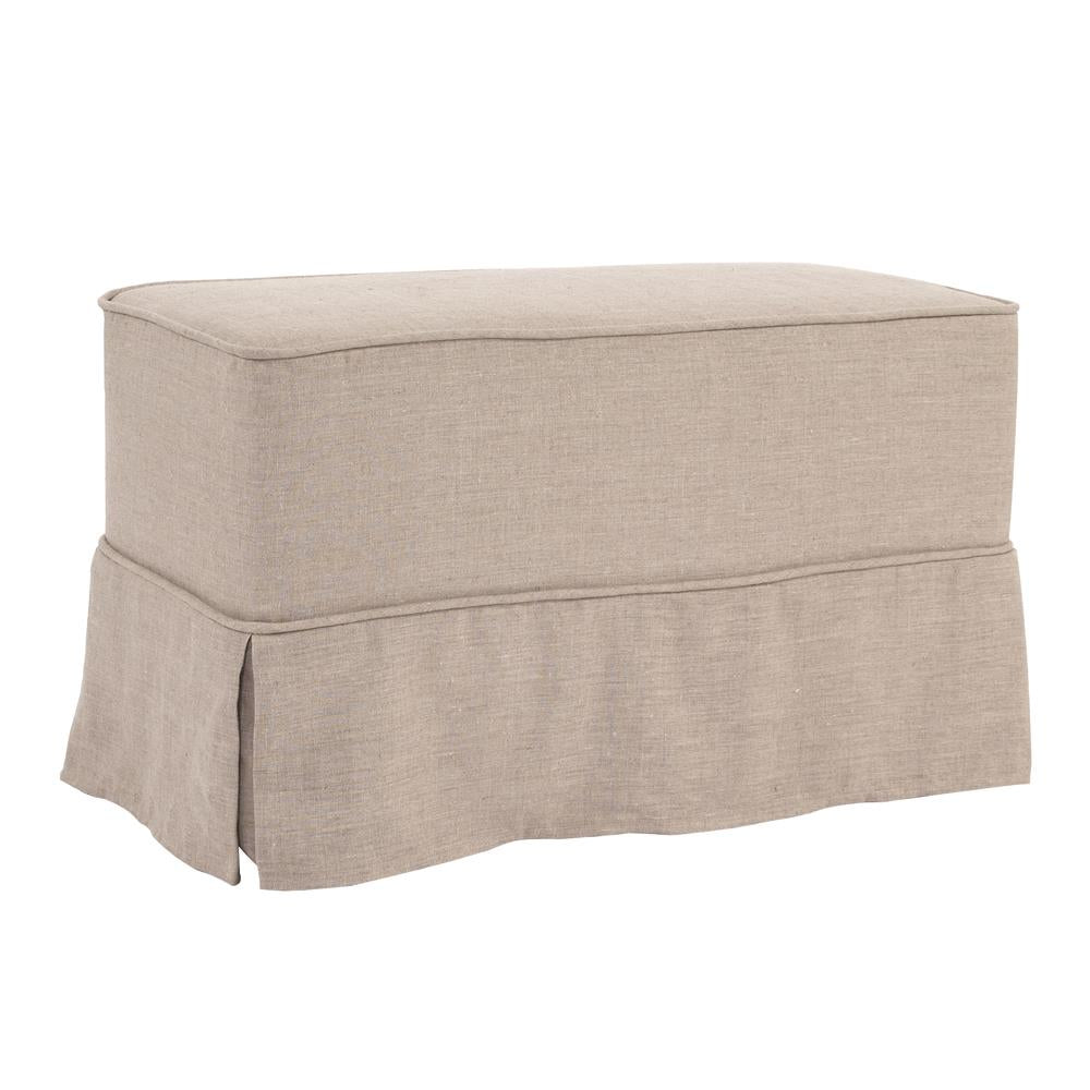 Universal Bench Linen Slub Natural - Skirted-The Howard Elliott Collection-HOWARD-130-610S-Benches-2-France and Son