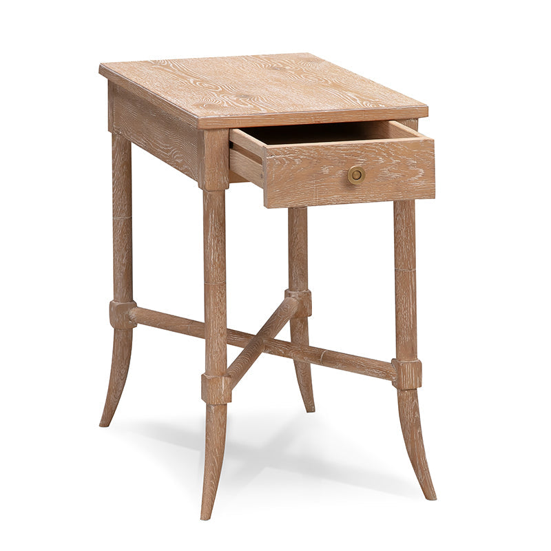 Tradd Drink Table-Woodbridge Furniture-WOODB-1308-23-Side TablesLimewash Finish and Brass-11-France and Son