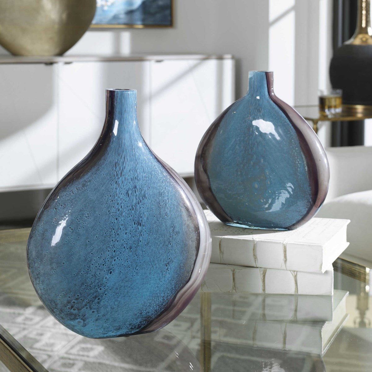 Adrie Art Glass Vases - S/2-Uttermost-UTTM-17741-Vases-1-France and Son