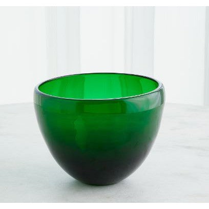 Thick Glass Bowl-Emerald-Global Views-GVSA-3.31837-Decor-1-France and Son