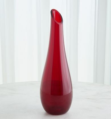 Tall Slant Vase-Global Views-GVSA-3.31840-VasesDeep Red-3-France and Son