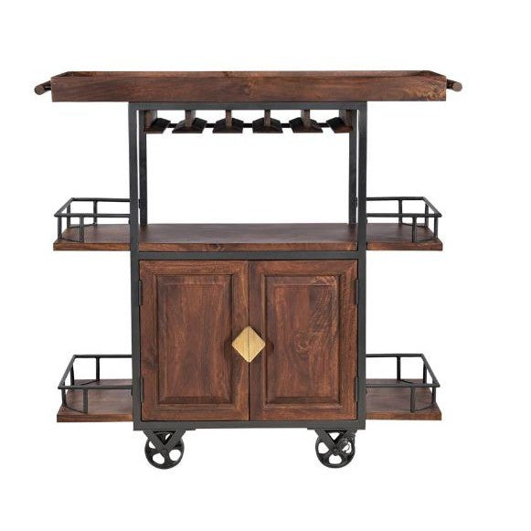 Junction Two Door Wine Trolley-Coast2Coast Home-C2CA-44624-Bar Storage-1-France and Son