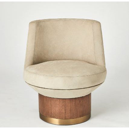 Brado Round Swivel Chair-Global Views-GVSA-7.20277-Lounge ChairsBurlap-1-France and Son