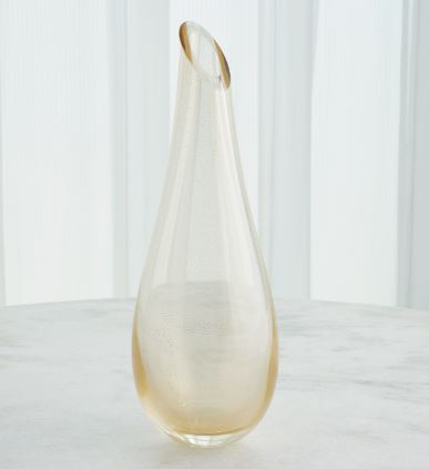 Tall Slant Vase-Global Views-GVSA-3.31838-VasesGold Leaf-2-France and Son