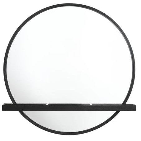 Arini Round Vanity Wall Mirror With Shelf-Coaster Fine Furniture-CL-224338-MirrorsBlack-1-France and Son