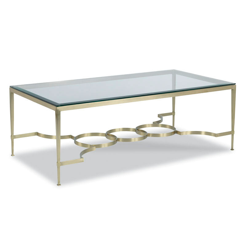 Brass Cocktail Table-Woodbridge Furniture-WOODB-2115-55-Coffee Tables-1-France and Son
