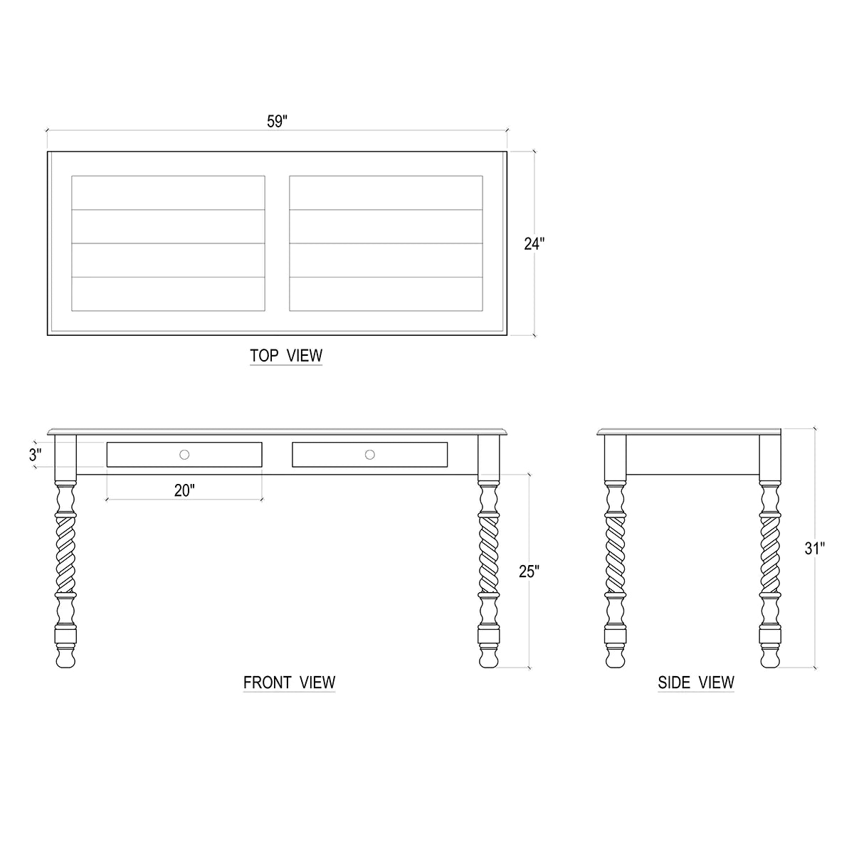 Console Desk-Bramble-BRAM-23583STW-Console TablesStraw Wash-5-France and Son