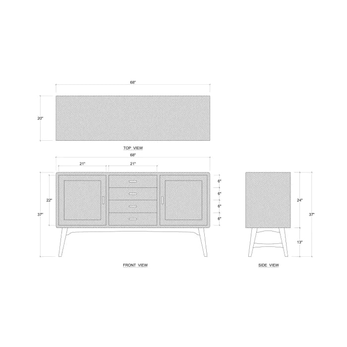 Pierre Mid Century Buffet-Bramble-BRAM-28103RFRW-STW-Side Tables-9-France and Son