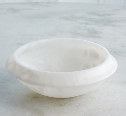 Cove Edge Alabaster Bowl-Global Views-GVSA-3.31891-DecorLarge-White-5-France and Son
