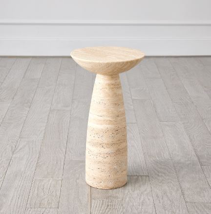Tapered Accent Table-Travertine-Global Views-GVSA-7.91638-Side Tables-2-France and Son