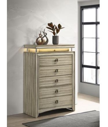Giselle 6-Drawer Bedroom Chest With LED-Coaster Fine Furniture-CL-224395-Dressers-2-France and Son