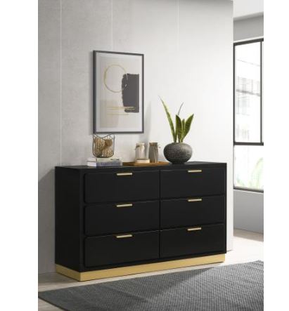 Caraway 6-Drawer Bedroom Dresser-Coaster Fine Furniture-CL-224783-DressersBlack-2-France and Son