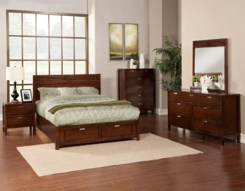 Carmel Storage Bed-Alpine Furniture-ALPINE-JR-01Q-BedsQueen-Cappuccino-2-France and Son