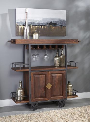 Junction Two Door Wine Trolley-Coast2Coast Home-C2CA-44624-Bar Storage-2-France and Son