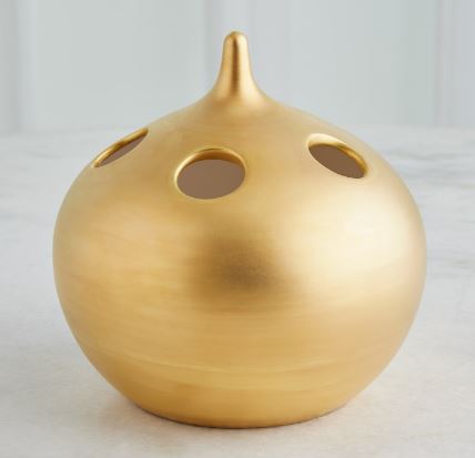 Oh No Vase-Global Views-GVSA-1.11002-VasesLarge-Matte Gold-2-France and Son