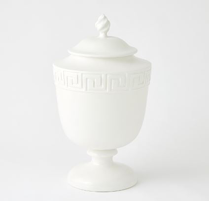 Villa Greek Key Urn-Global Views-GVSA-3.31813-DecorMatte White-4-France and Son