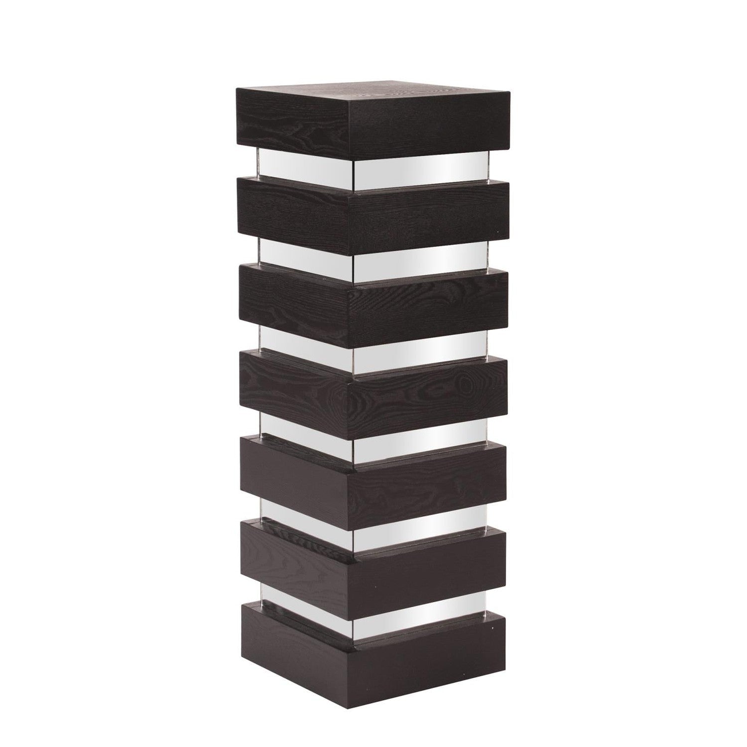 Stepped Black Wood Veneer Pedestal with Mirror - Tall-The Howard Elliott Collection-HOWARD-37125-Decor-3-France and Son