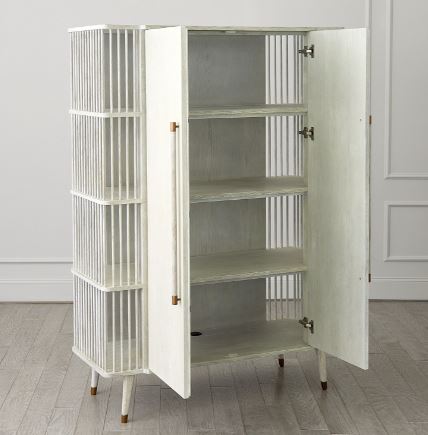 Arbor Tall Cabinet-White Washed-Global Views-GVSA-7.20274-Bookcases & Cabinets-3-France and Son