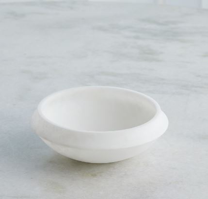 Cove Edge Alabaster Bowl-Global Views-GVSA-3.31892-DecorSmall-White-6-France and Son