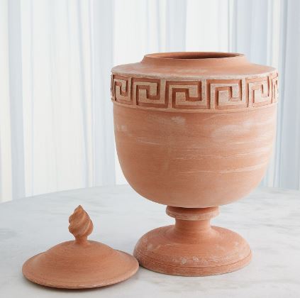 Villa Greek Key Urn-Global Views-GVSA-3.31806-DecorTerracotta-3-France and Son