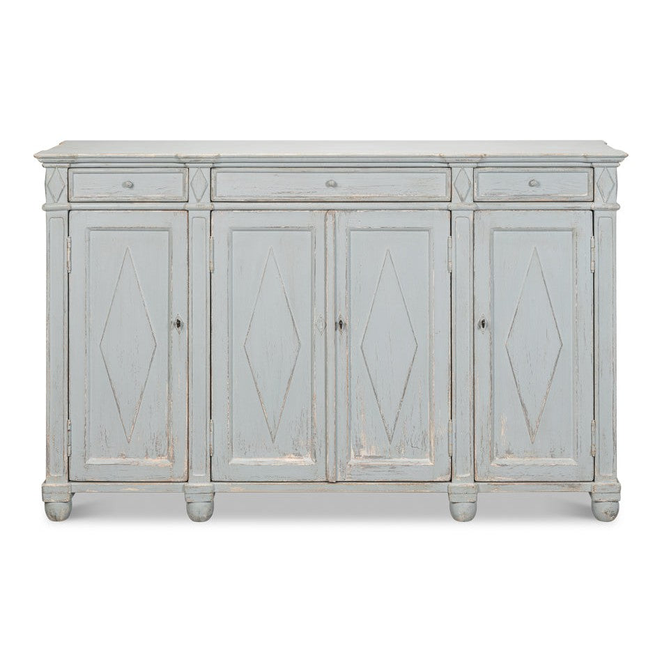 Diamond Wall Sideboard-SARREID-SARREID-40121-7-Sideboards & CredenzasBlue/Grey Finish-1-France and Son