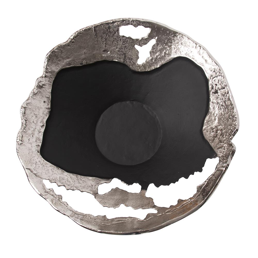 Contemporary Nickel and Black Bowl, Large-The Howard Elliott Collection-HOWARD-41037-Bowls-4-France and Son