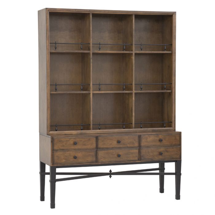 BD Collection For Fairfield Pamela Curio Cabinet-Fairfield-FairfieldC-4305-18-Bookcases & CabinetsAntique Pinewood-1-France and Son