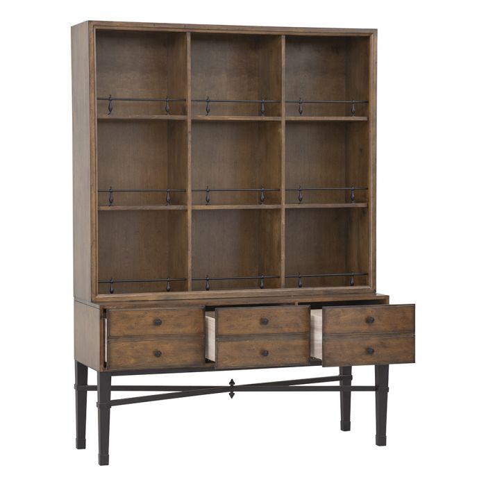 BD Collection For Fairfield Pamela Curio Cabinet-Fairfield-FairfieldC-4305-18-Bookcases & CabinetsAntique Pinewood-2-France and Son