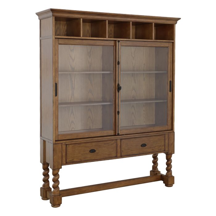 Alexander Curio Cabinet-Fairfield-FairfieldC-4309-18-Bookcases & CabinetsAntique Pinewood-1-France and Son