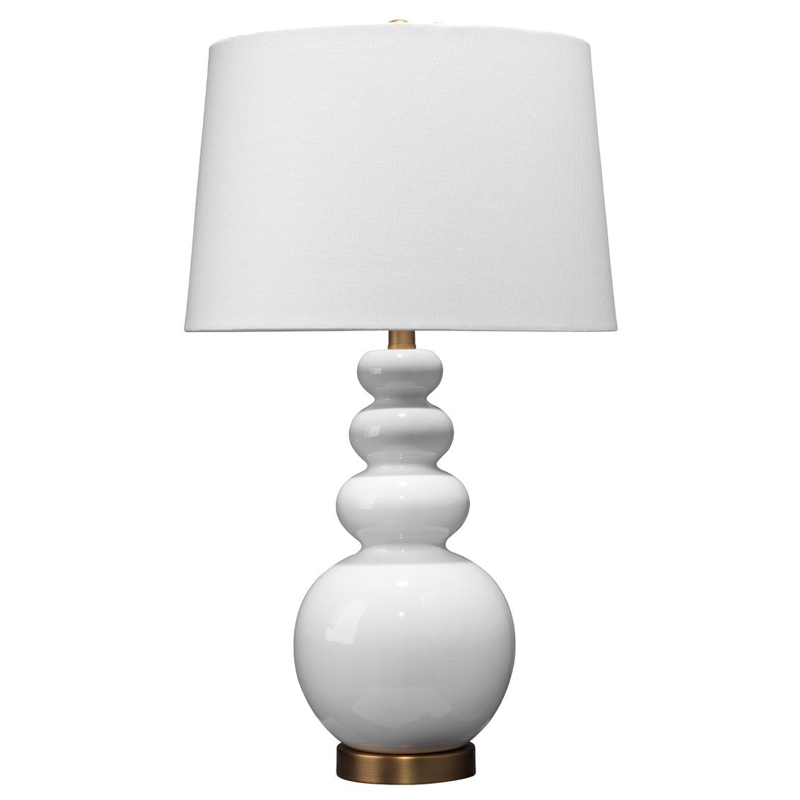 Nova Table Lamp-Jamie Young-JAMIEYO-LS9NOVATLWH-Table LampsWhite Ceramic w/ Antique Brass Hardware-4-France and Son