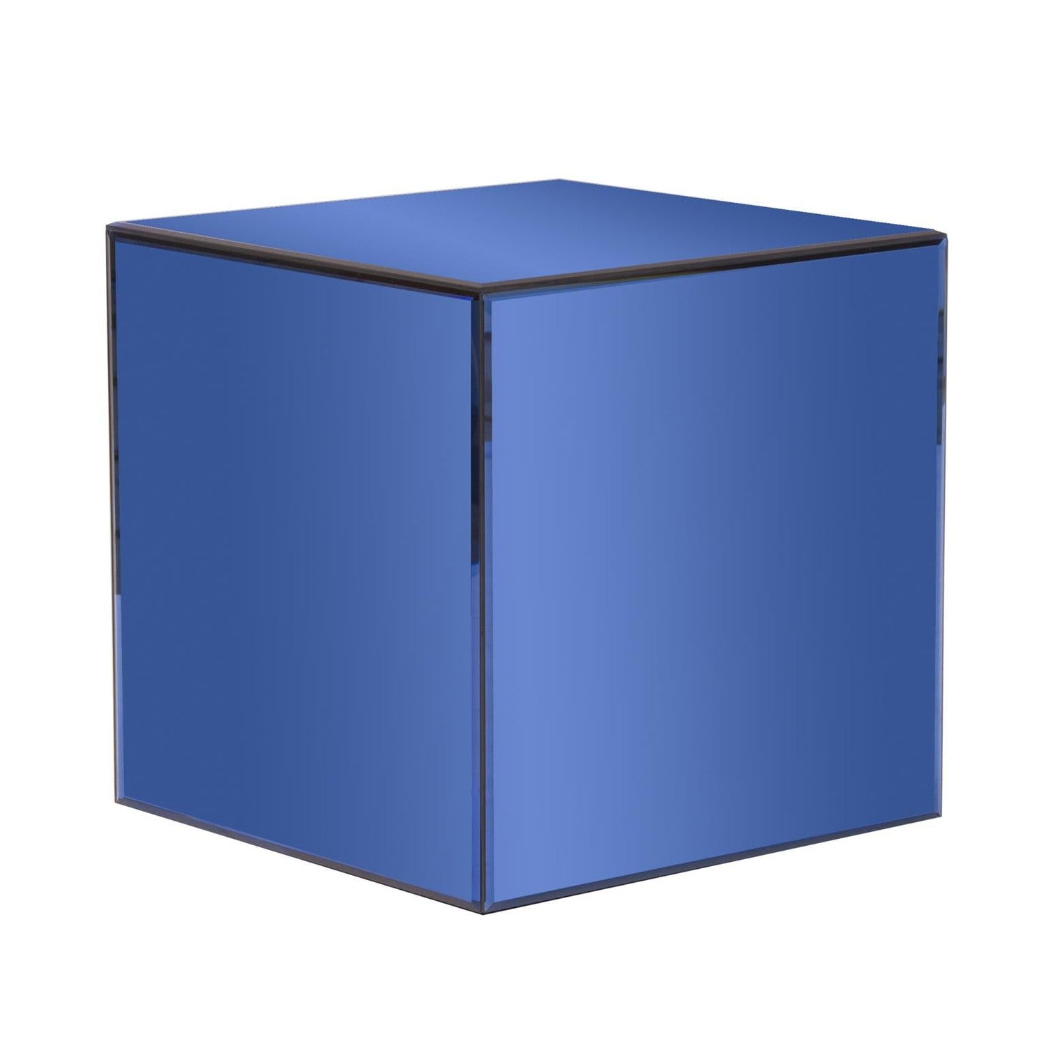 Blue Mirrored Cube Table-The Howard Elliott Collection-HOWARD-48014-Coffee Tables-1-France and Son