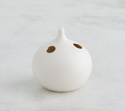 Oh No Vase-Global Views-GVSA-1.11007-VasesSmall-Matte White/Gold Rim-8-France and Son