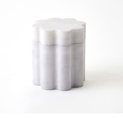 Cumulus Alabaster Tall Box-Global Views-GVSA-7.30299-Baskets & BoxesSmall-Grey-9-France and Son