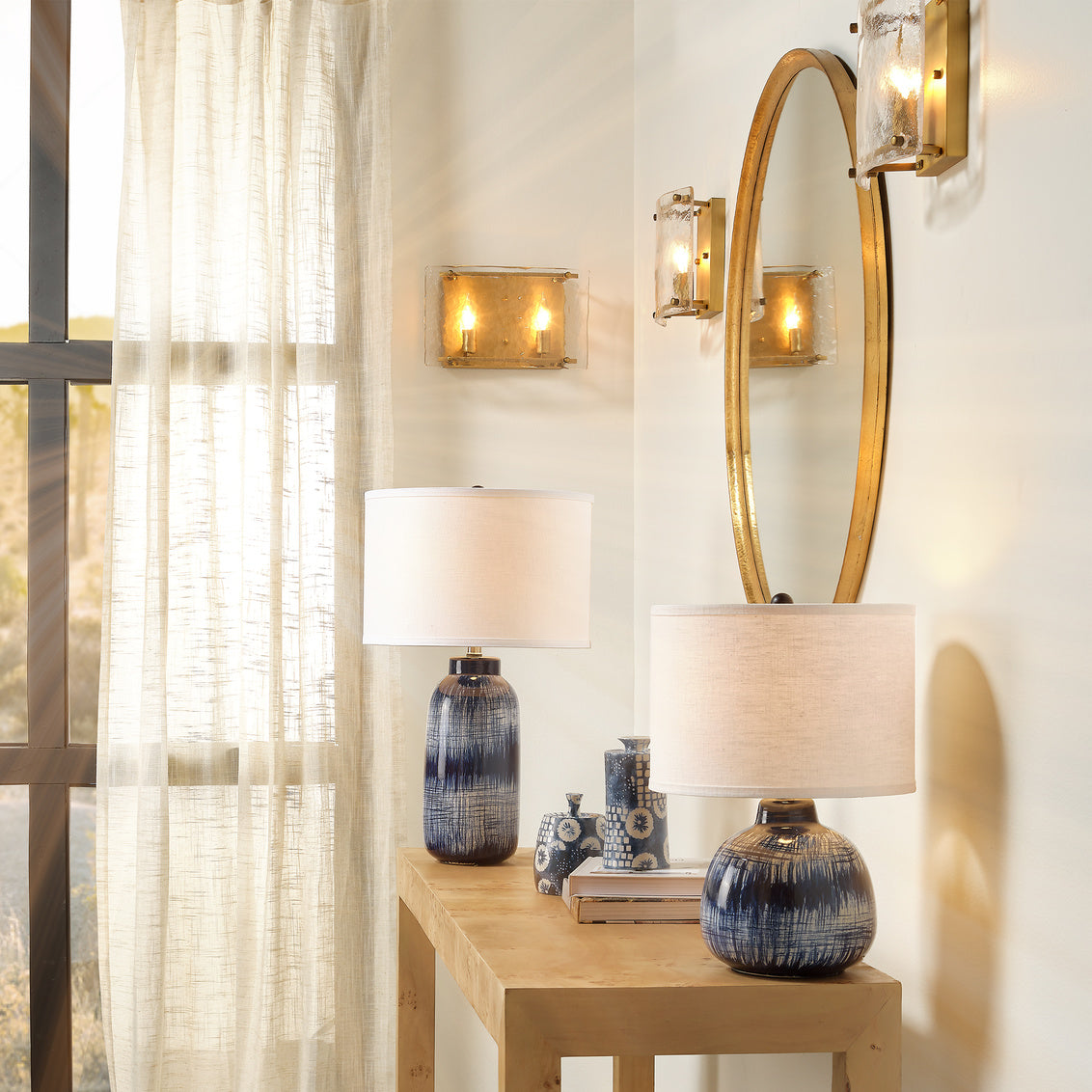 Glenn Glass Double Wall Sconce-Jamie Young-JAMIEYO-4GLEN-DBAB-Wall LightingBrass-2-France and Son