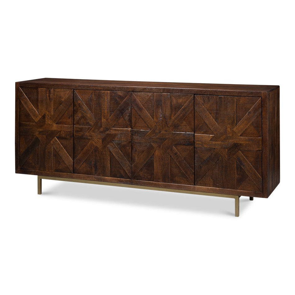 Griglia Four Door Sideboard-SARREID-SARREID-53819-Sideboards & Credenzas-1-France and Son