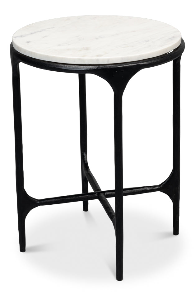 Gimlet Round End Table-SARREID-SARREID-53839-Side TablesBlack-4-France and Son