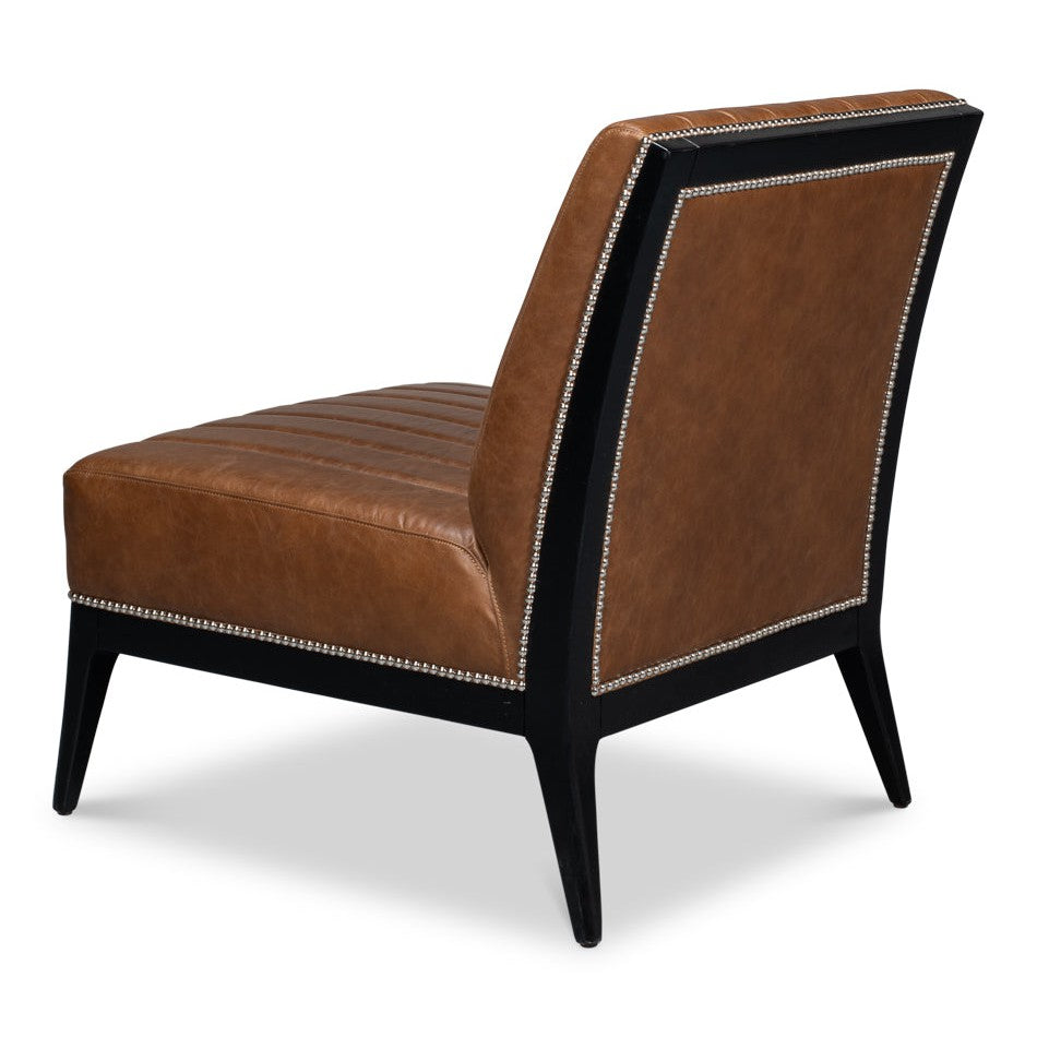 Agave Slipper Chair In Distilled Leather-SARREID-SARREID-53897-Lounge Chairs-5-France and Son