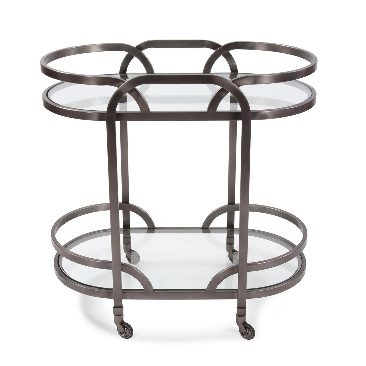 Black Nickel Stainless Steel Bar Cart-The Howard Elliott Collection-HOWARD-58038-Bar Storage-1-France and Son