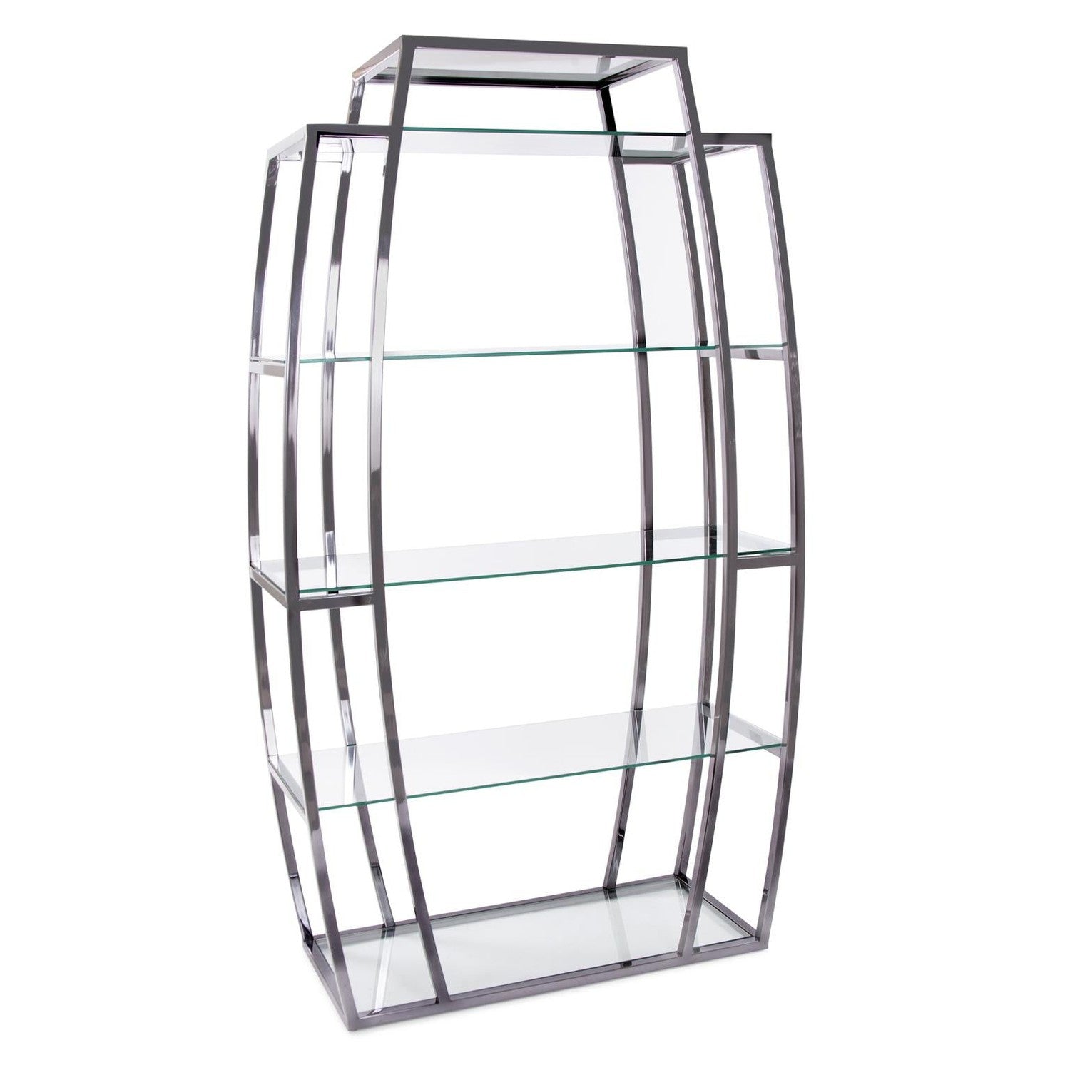 Black Nickel Stainless Steel Etagere-The Howard Elliott Collection-HOWARD-58039-Bookcases & Cabinets-1-France and Son