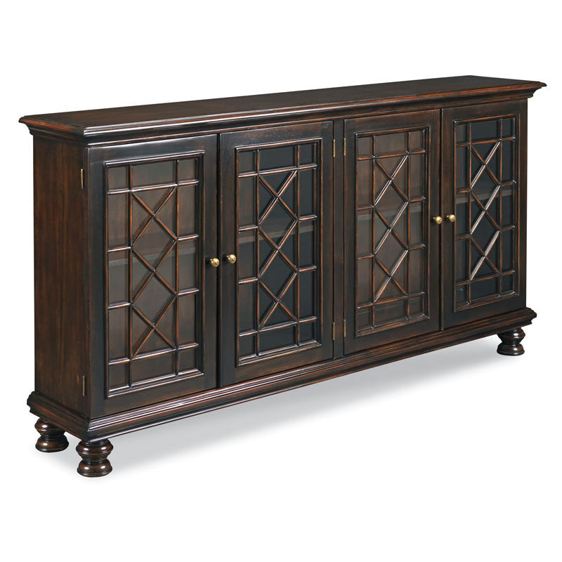 Anson Bookcase-Woodbridge Furniture-WOODB-6033-31-Bookcases & CabinetsBlackened Stain Finish and Brass-1-France and Son