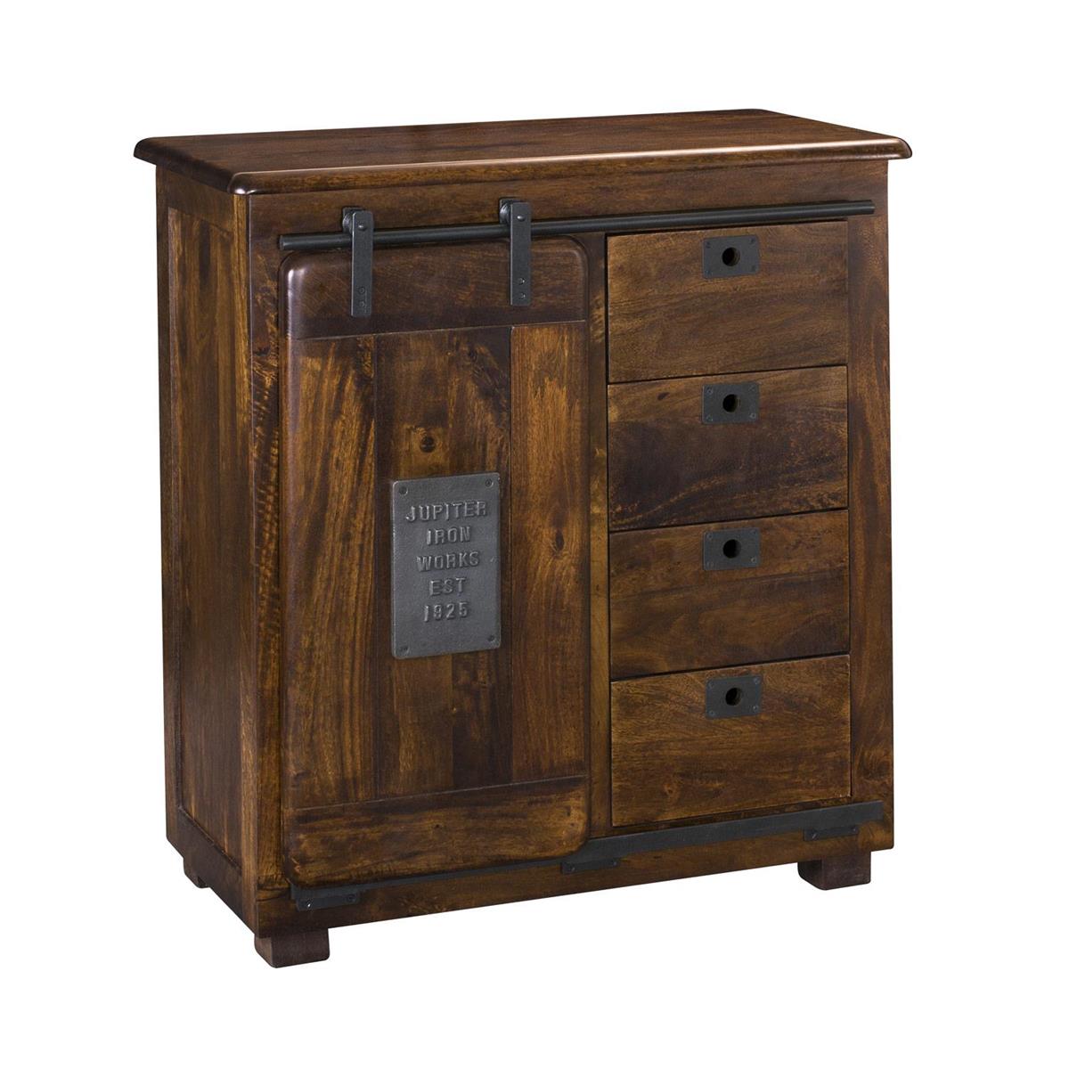 Four Drawer One Door Cabinet-Coast2Coast Home-C2CA-68220-Bookcases & Cabinets-1-France and Son